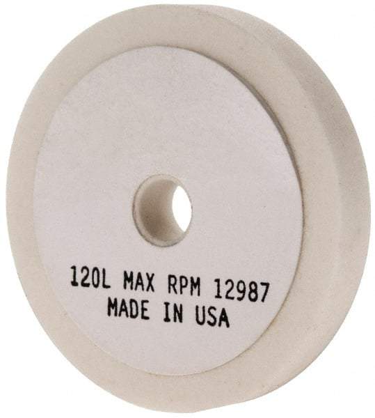 Grier Abrasives - 120 Grit Aluminum Oxide Type 1 Internal Grinding Wheel - 2-1/2" Diam x 3/8" Hole x 3/8" Thick, 12,987 Max RPM, Fine Grade, L Hardness, Vitrified Bond - Exact Tool & Supply