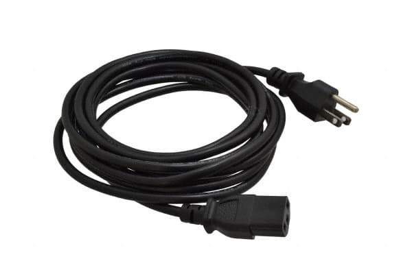 Tripp-Lite - 12' Long, NEMA 5-15P/IEC-320-C-13 Computer Cable - Black, Male x Female - Exact Tool & Supply