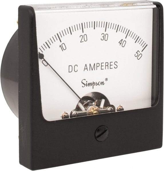 Simpson Electric - Analog, DC Ammeter, Panel Meter - 60 Hz, 0.001 Ohms at 60 Hz - Exact Tool & Supply