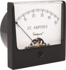 Simpson Electric - Analog, DC Ammeter, Panel Meter - 60 Hz, 0.001 Ohms at 60 Hz - Exact Tool & Supply