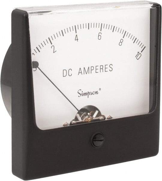 Simpson Electric - Analog, DC Ammeter, Panel Meter - 60 Hz, 0.005 Ohms at 60 Hz - Exact Tool & Supply