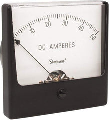 Simpson Electric - Analog, DC Ammeter, Panel Meter - 60 Hz, 0.001 Ohms at 60 Hz - Exact Tool & Supply