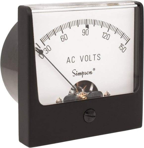 Simpson Electric - Analog, AC Voltmeter, Panel Meter - 60 Hz, 25000 Ohms at 60 Hz, 150 VAC - Exact Tool & Supply