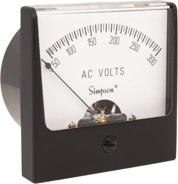 Simpson Electric - Analog, AC Voltmeter, Panel Meter - 60 Hz, 50000 Ohms at 60 Hz, 300 VAC - Exact Tool & Supply