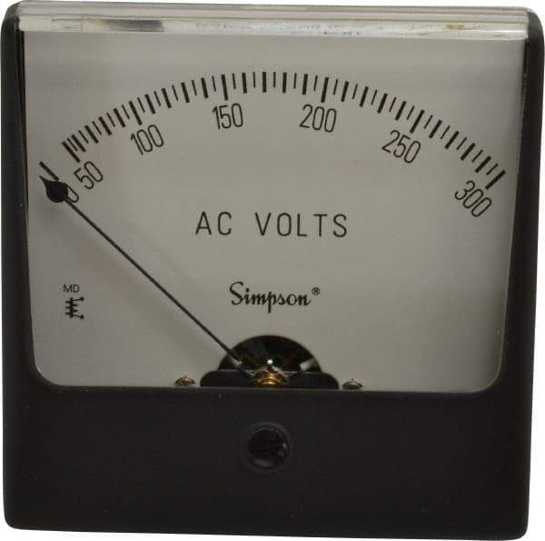 Simpson Electric - Analog, AC Voltmeter, Panel Meter - 60 Hz, 50000 Ohms at 60 Hz, 300 VAC - Exact Tool & Supply