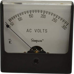 Simpson Electric - Analog, AC Voltmeter, Panel Meter - 60 Hz, 50000 Ohms at 60 Hz, 300 VAC - Exact Tool & Supply