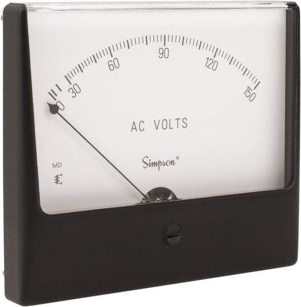 Simpson Electric - Analog, AC Voltmeter, Panel Meter - 60 Hz, 25000 Ohms at 60 Hz, 150 VAC - Exact Tool & Supply