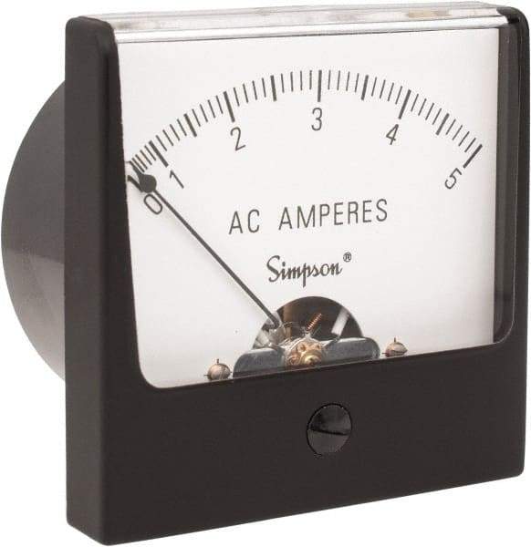Simpson Electric - Analog, AC Ammeter, Panel Meter - 60 Hz, 0.008 Ohms at 60 Hz - Exact Tool & Supply