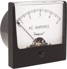Simpson Electric - Analog, AC Ammeter, Panel Meter - 60 Hz, 0.008 Ohms at 60 Hz - Exact Tool & Supply