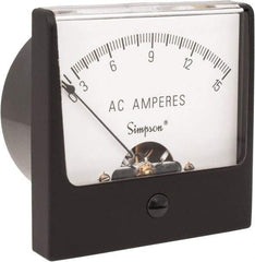Simpson Electric - Analog, AC Ammeter, Panel Meter - 60 Hz, 0.0025 Ohms at 60 Hz - Exact Tool & Supply