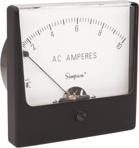 Simpson Electric - Analog, AC Ammeter, Panel Meter - 60 Hz, 0.004 Ohms at 60 Hz - Exact Tool & Supply