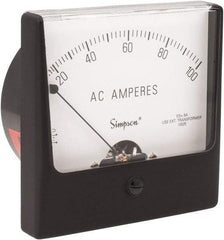 Simpson Electric - Analog, AC Ammeter, Panel Meter - 60 Hz, 0.008 Ohms at 60 Hz - Exact Tool & Supply