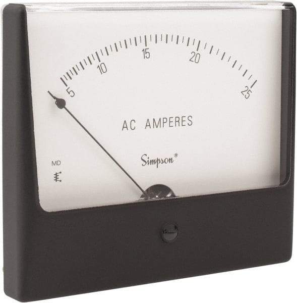 Simpson Electric - Analog, AC Ammeter, Panel Meter - 60 Hz, 0.002 Ohms at 60 Hz - Exact Tool & Supply