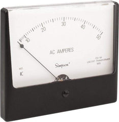 Simpson Electric - Analog, AC Ammeter, Panel Meter - 60 Hz, 0.008 Ohms at 60 Hz - Exact Tool & Supply