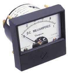 Simpson Electric - Analog, DC Ammeter, Panel Meter - 60 Hz, 0.005 Ohms at 60 Hz - Exact Tool & Supply