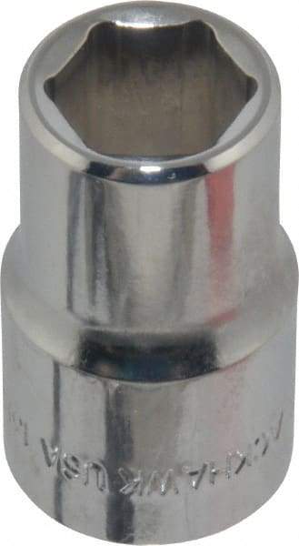 Blackhawk by Proto - 1/2" Drive, Standard Hand Socket - 6 Points, 1-1/2" OAL, Chrome Finish - Exact Tool & Supply