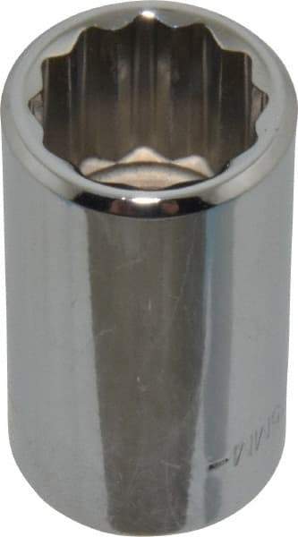 Blackhawk by Proto - 1/2" Drive, Standard Hand Socket - 12 Points, 1-1/2" OAL, Chrome Finish - Exact Tool & Supply