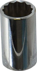 Blackhawk by Proto - 1/2" Drive, Standard Hand Socket - 12 Points, 1-1/2" OAL, Chrome Finish - Exact Tool & Supply