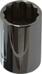Blackhawk by Proto - 1/2" Drive, Standard Hand Socket - 12 Points, 1-1/2" OAL, Chrome Finish - Exact Tool & Supply