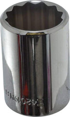 Blackhawk by Proto - 1/2" Drive, Standard Hand Socket - 12 Points, 1-1/2" OAL, Chrome Finish - Exact Tool & Supply