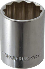 Blackhawk by Proto - 1/2" Drive, Standard Hand Socket - 12 Points, 1-1/2" OAL, Chrome Finish - Exact Tool & Supply