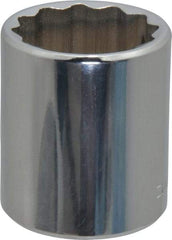 Blackhawk by Proto - 1/2" Drive, Standard Hand Socket - 12 Points, 1-3/4" OAL, Chrome Finish - Exact Tool & Supply