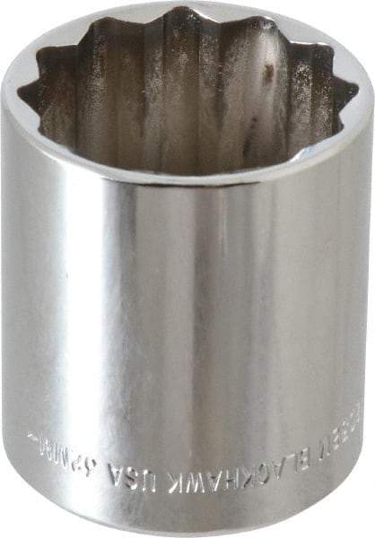 Blackhawk by Proto - 1/2" Drive, Standard Hand Socket - 12 Points, 1-13/16" OAL, Chrome Finish - Exact Tool & Supply