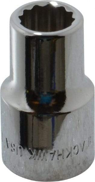Blackhawk by Proto - 1/2" Drive, Standard Hand Socket - 12 Points, 1-1/2" OAL, Chrome Finish - Exact Tool & Supply