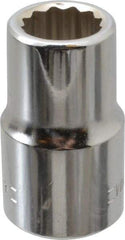 Blackhawk by Proto - 1/2" Drive, Standard Hand Socket - 12 Points, 1-1/2" OAL, Chrome Finish - Exact Tool & Supply