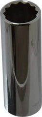Blackhawk by Proto - 1/2" Drive, Deep Hand Socket - 12 Points, 3-3/32" OAL, Chrome Finish - Exact Tool & Supply