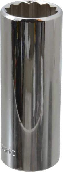 Blackhawk by Proto - 1/2" Drive, Deep Hand Socket - 12 Points, 3-3/32" OAL, Chrome Finish - Exact Tool & Supply