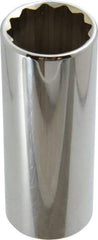 Blackhawk by Proto - 1/2" Drive, Deep Hand Socket - 12 Points, 3-3/32" OAL, Chrome Finish - Exact Tool & Supply