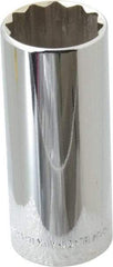 Blackhawk by Proto - 1/2" Drive, Deep Hand Socket - 12 Points, 3-3/32" OAL, Chrome Finish - Exact Tool & Supply