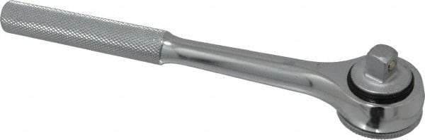 Blackhawk by Proto - 3/8" Drive Round Head Standard Ratchet - Chrome Finish, 7-29/32" OAL, 41 Gear Teeth, Standard Full Polished Handle, Knurled Speed Ring Head - Exact Tool & Supply