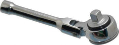 Blackhawk by Proto - 3/8" Drive Round Head Ratchet - Chrome Finish, 5-7/8" OAL, 41 Gear Teeth, Miniature Full Polished Handle, Flex Head - Exact Tool & Supply