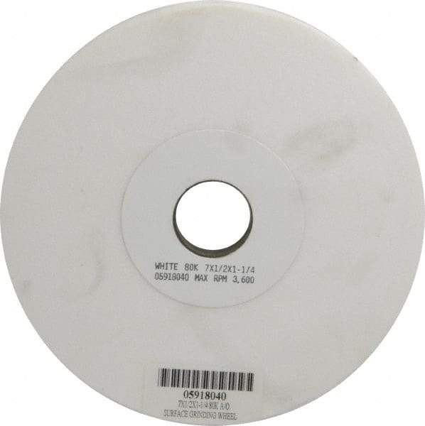 Grier Abrasives - 7" Diam x 1-1/4" Hole x 1/2" Thick, K Hardness, 80 Grit Surface Grinding Wheel - Aluminum Oxide, Type 1, Medium Grade, 3,600 Max RPM, Vitrified Bond, No Recess - Exact Tool & Supply