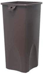 Rubbermaid - 23 Gal Brown Square Trash Can - Polyethylene, 30.9" High x 16-1/2" Long x 15-1/2" Wide - Exact Tool & Supply