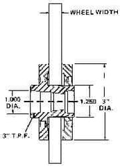 Sopko - 3" Diam Grinding Wheel Adapter - 3/4" Wheel Width, 1-1/4 - 16 Thread Size, Right Handed, 3" Taper per ', 1-1/4" Arbor Hole - Exact Tool & Supply