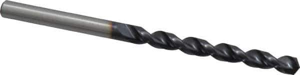 Accupro - 7/32" 130° Cobalt Jobber Drill - TiAlN Finish, Right Hand Cut, Parabolic Flute, Straight Shank, 93mm OAL, Split Point - Exact Tool & Supply