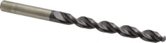 Accupro - Letter O 130° Cobalt Jobber Drill - TiAlN Finish, Right Hand Cut, Parabolic Flute, Straight Shank, 4-19/32" OAL, Split Point - Exact Tool & Supply