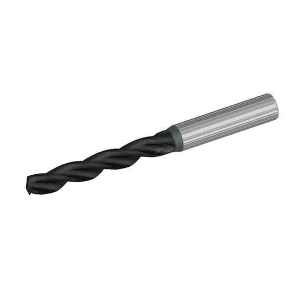 Kennametal - 5mm 130° Solid Carbide Jobber Drill - TiAlN Finish, Right Hand Cut, Spiral Flute, Straight Shank, 82mm OAL, Standard Point - Exact Tool & Supply