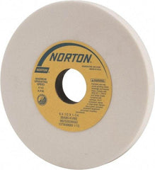 Norton - 6" Diam x 1-1/4" Hole x 1/2" Thick, K Hardness, 80 Grit Surface Grinding Wheel - Aluminum Oxide, Type 1, Medium Grade, 4,140 Max RPM, Vitrified Bond, No Recess - Exact Tool & Supply