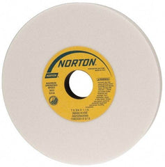 Norton - 7" Diam x 1-1/4" Hole x 3/4" Thick, K Hardness, 60 Grit Surface Grinding Wheel - Aluminum Oxide, Type 1, Medium Grade, 3,600 Max RPM, Vitrified Bond, No Recess - Exact Tool & Supply