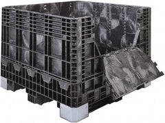 Akro-Mils - 47-5/8" Long x 44-5/8" Wide x 34" High Polyethylene Collapsible Bulk Box Container with 2 Gates - 2,500 Lb. Load Capacity - Exact Tool & Supply
