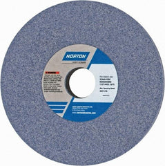 Norton - 7" Diam x 1-1/4" Hole x 1/2" Thick, I Hardness, 60 Grit Surface Grinding Wheel - Aluminum Oxide, Type 1, Medium Grade, 3,600 Max RPM, Vitrified Bond, No Recess - Exact Tool & Supply