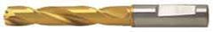 Guhring - 5mm 140° Solid Carbide Jobber Drill - TiN Finish, Right Hand Cut, Spiral Flute, Whistle Notch Shank, 82mm OAL, SU Point - Exact Tool & Supply