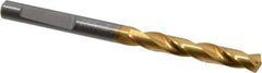 Guhring - 6mm 140° Solid Carbide Jobber Drill - TiN Finish, Right Hand Cut, Spiral Flute, Whistle Notch Shank, 82mm OAL, SU Point - Exact Tool & Supply