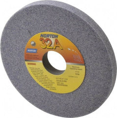 Norton - 6" Diam x 1-1/4" Hole x 1/2" Thick, K Hardness, 46 Grit Surface Grinding Wheel - Aluminum Oxide, Type 1, Coarse Grade, 4,140 Max RPM, Vitrified Bond, No Recess - Exact Tool & Supply