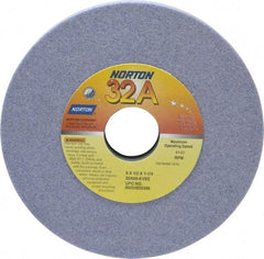 Norton - 6" Diam x 1-1/4" Hole x 1/2" Thick, K Hardness, 60 Grit Surface Grinding Wheel - Aluminum Oxide, Type 1, Medium Grade, 4,140 Max RPM, Vitrified Bond, No Recess - Exact Tool & Supply