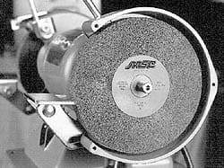 Grier Abrasives - 80 Grit Silicon Carbide Bench & Pedestal Grinding Wheel - 6" Diam x 1" Hole x 1" Thick, 4138 Max RPM, K Hardness, Medium Grade , Vitrified Bond - Exact Tool & Supply